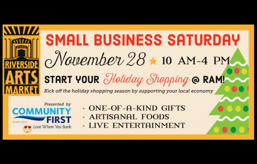 Small Business Saturday at the Riverside Arts Market Poster 