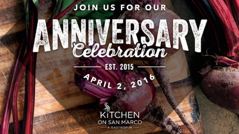 kitchen on san marco anniversary party announcement