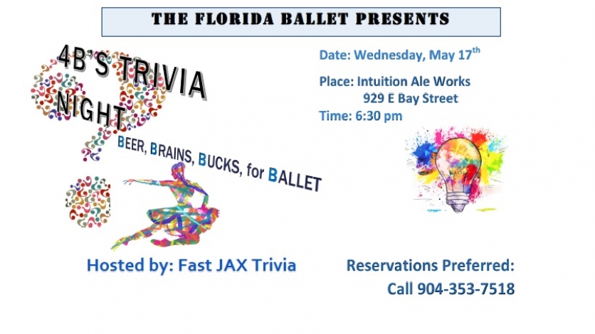The Florida Ballet presents: 4Bs Trivia Night - Beer, Brains, Bucks, for Ballet