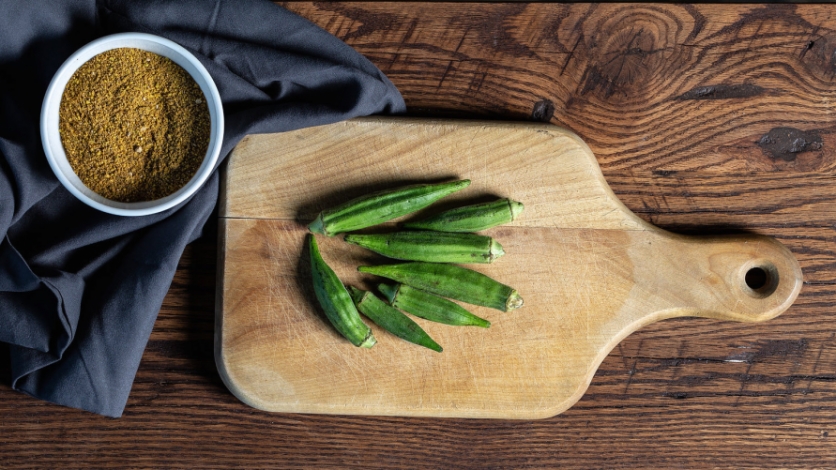 Okra with spices