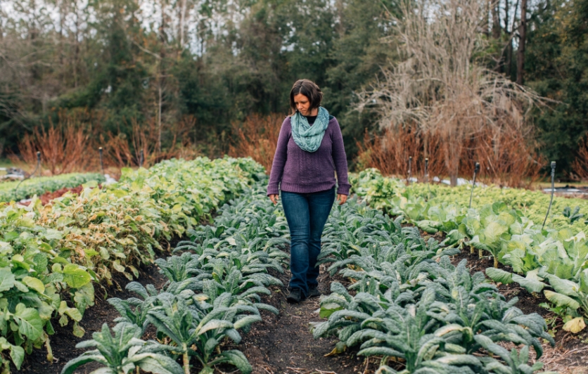 On the farm with co-owner of Juicy Roots Farm in Jacksonville