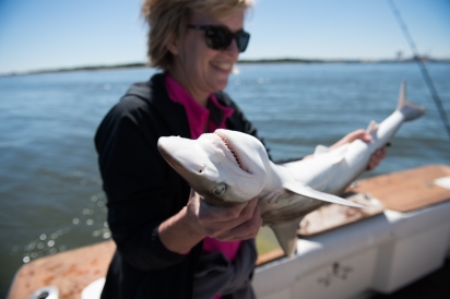Chef Kathleen Blake catches a shark at fish to fork