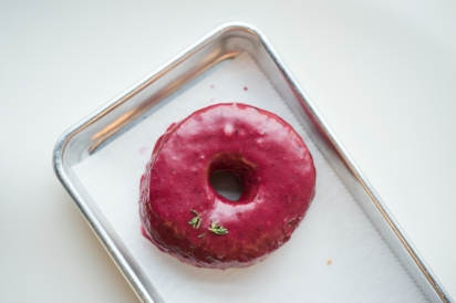 Raspberry donut at good dough