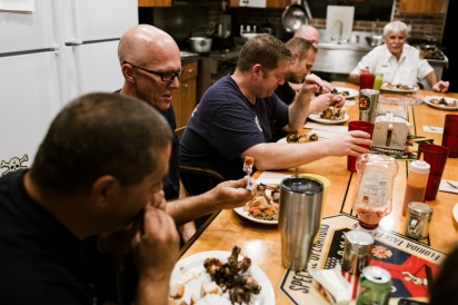 Firefighters Eat Meals Together