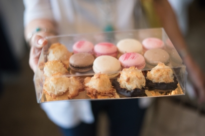 A tray of macarons and macaroons