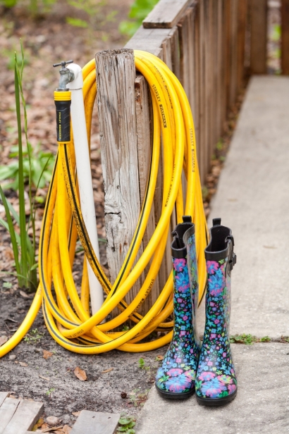 Garden hose and boots