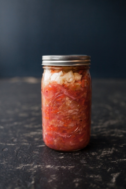 homemade sauerkraut in jar