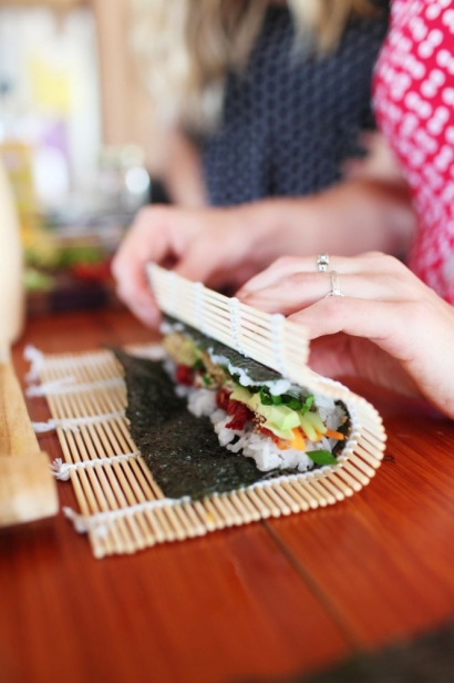 rolling sushi