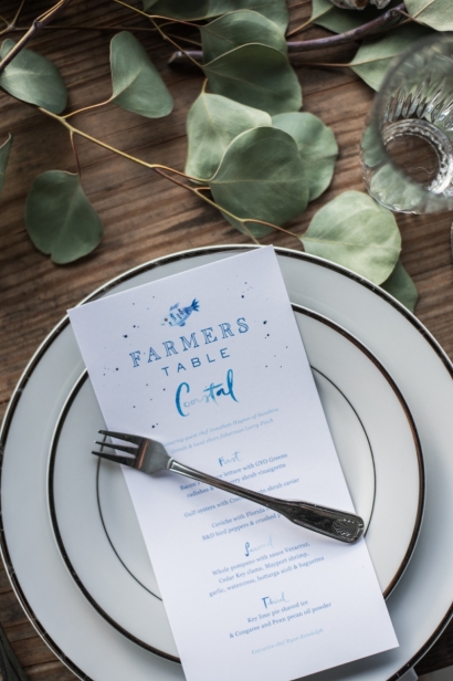 Farmers Table place setting at Congaree and Penn