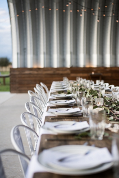Tables set for Farmers Table at Congaree and Penn