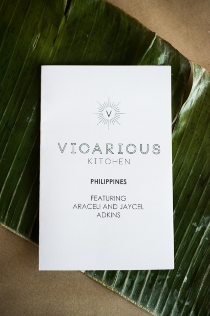 vicarious kitchen flyer on a banana leaf