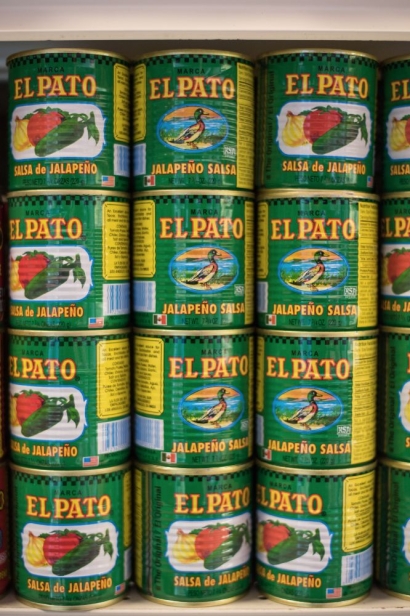 Pato salsa in green cans at pepes hacienda in jacksonville florida