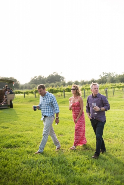 guests sipping cider at congaree and penn farm