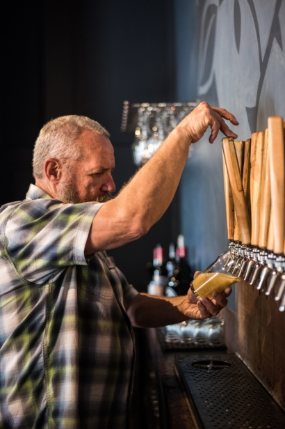 Pouring craft beer 