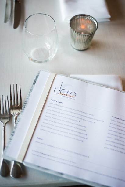 The menu at Restaurant Doro