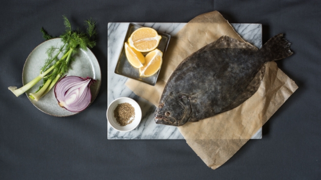 Flounder in papillote