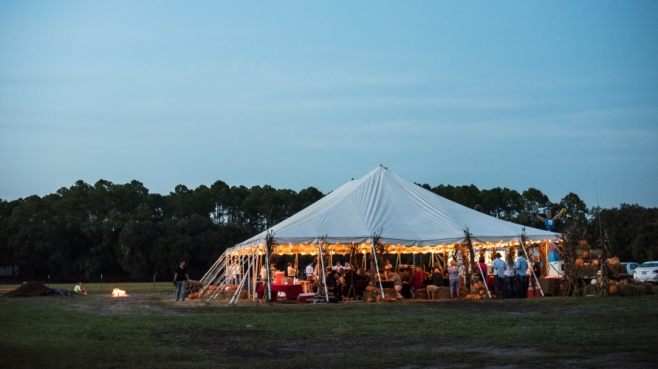 Rype and Readi tent at night in elkton florida 