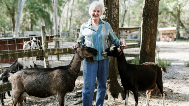 Sharon TerKeurst at her goat farm, Terk's Acres, in St. Johns County.