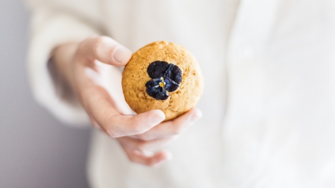 Edible Flower on a cookie