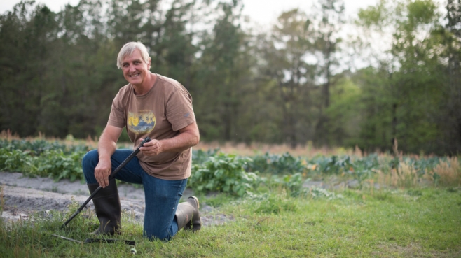 Farmer Simon of Urban Folk Farm in Jacksonville, Florida