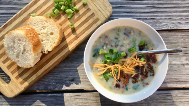 broccoli, mushroom potato soup