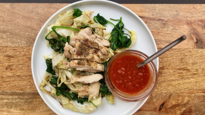 chicken spinach and cabbage marinara