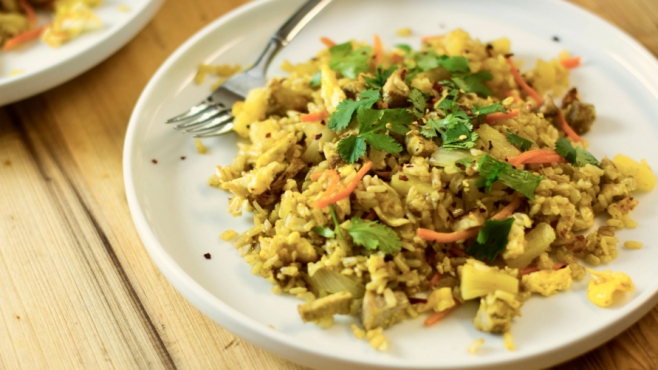 pork and pineapple curry fried rice