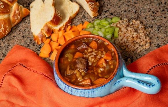 beef and farro soup