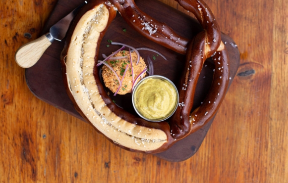 obatzda spread and pretzel