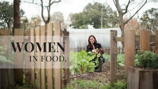Women in food interviews for Edible Northeast Florida Shelby stec at dog day gardens in st. augustine florida