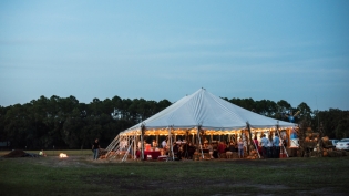 Rype and Readi tent at night in elkton florida 