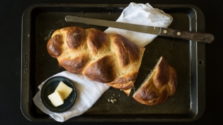 Traditional challah bread