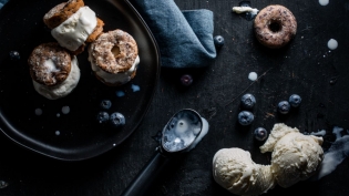  blueberry doughnut ice cream sandwich